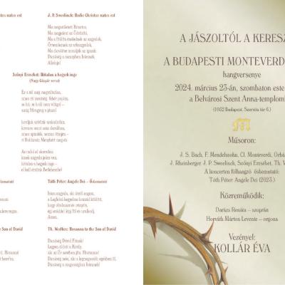 A jászoltól a keresztig: a Budapesti Monteverdi Kórus hangversenye - Tóth Péter: Angele Dei<br>Budapest