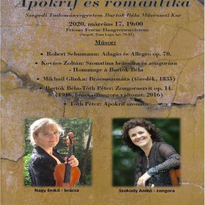 Apokrif és romantika koncert - Tóth Péter: Apokrif szonáta<br>Szeged