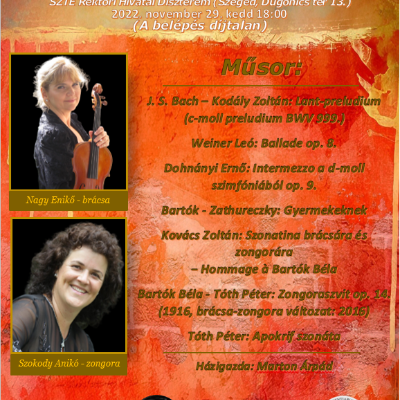 Kapcsolódások koncert - Tóth Péter: Apokrif szonáta<br>Szeged
