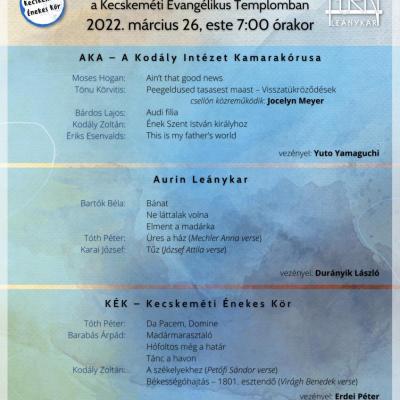 Békességóhajtás: jótékonysági koncert a Kárpátaljáért - Tóth Péter: Da pacem, Domine<br>Kecskemét