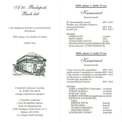 Kamaraest a 20. Budapesti Bach-héten