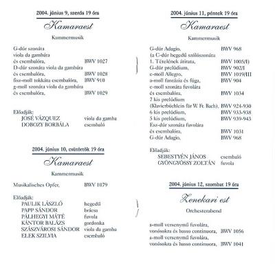 Kamaraest a 15. Budapesti Bach-héten