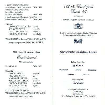 Versenyművek a 15. Budapesti Bach-héten