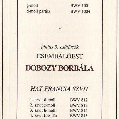 Csembalóest a 8. Budapesti Bach-héten