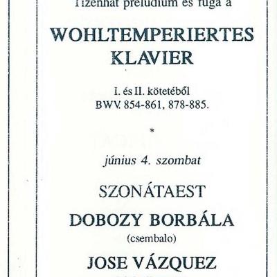 Szonátaest az 5. Budapesti Bach-héten