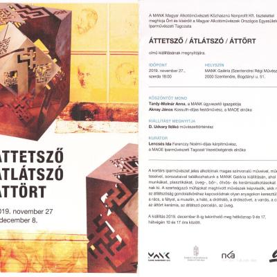Áttetsző, átlátszó, áttört<br>MANK Galéria<br>Budapest
