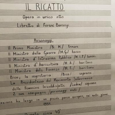Il Ricatto - Opera in unico atto