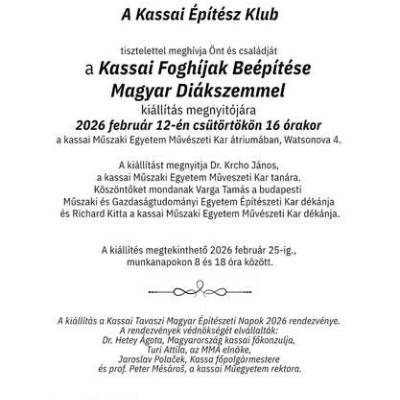 Kassai foghíjak beépítése magyar diákszemmel – kiállításmegnyitó