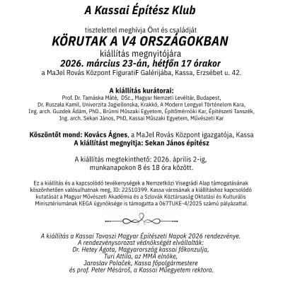 Körutak a V4 országokban - kiállításmegnyitó