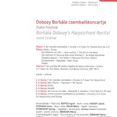 Dobozy Borbála csembalókoncertje a Zsabó Fesztiválon