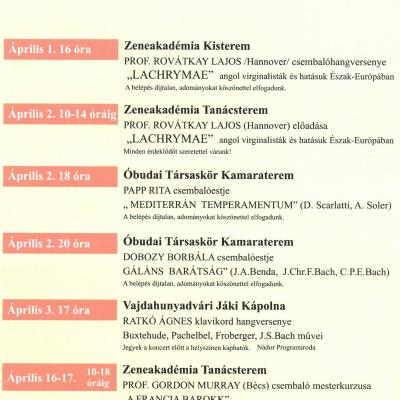 Csembalóest a Clavicembalo-napokon