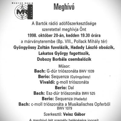 Kamaraest - Bach, Berio és Vivaldi művek