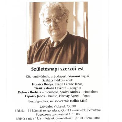 Balassa Sándor 75 éves - születésnapi szerzői est