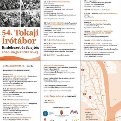 54. Tokaji Írótábor – „Emlékezet és felejtés”